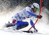 Steve Missillier of France skiing in first run of men slalom race of Audi FIS Alpine skiing World cup finals in Schladming, Austria. Men slalom race of Audi FIS Alpine skiing World cup finals was held in Schladming, Austria, on Sunday, 18th of March 2012.
