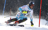 Santeri Paloniemi of Finland skiing in first run of men slalom race of Audi FIS Alpine skiing World cup finals in Schladming, Austria. Men slalom race of Audi FIS Alpine skiing World cup finals was held in Schladming, Austria, on Sunday, 18th of March 2012.
