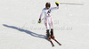 Third placed Mario Matt of Austria reacts in finish of second run of men slalom race of Audi FIS Alpine skiing World cup finals in Schladming, Austria. Men slalom race of Audi FIS Alpine skiing World cup finals was held in Schladming, Austria, on Sunday, 18th of March 2012.

