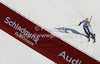 Winner Andre Myhrer of Sweden skiing in second run of men slalom race of Audi FIS Alpine skiing World cup finals in Schladming, Austria. Men slalom race of Audi FIS Alpine skiing World cup finals was held in Schladming, Austria, on Sunday, 18th of March 2012.
