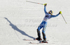 Winner and overall slalom World cup winner Andre Myhrer of Sweden reacts in finish of second run of men slalom race of Audi FIS Alpine skiing World cup finals in Schladming, Austria. Men slalom race of Audi FIS Alpine skiing World cup finals was held in Schladming, Austria, on Sunday, 18th of March 2012.
