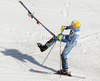 Winner and overall slalom World cup winner Andre Myhrer of Sweden reacts in finish of second run of men slalom race of Audi FIS Alpine skiing World cup finals in Schladming, Austria. Men slalom race of Audi FIS Alpine skiing World cup finals was held in Schladming, Austria, on Sunday, 18th of March 2012.

