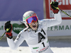 Third placed Federica Brignone of Italy reacts in finish of second run of women giant slalom race of Audi FIS Alpine skiing World cup finals in Schladming, Austria. Women giant slalom race of Audi FIS Alpine skiing World cup finals was held in Schladming, Austria, on Sunday, 18th of March 2012.
