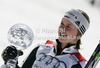 Overall giant slalom World cup winner Viktoria Rebensburg of Germany celebrates her trophy after end of last women giant slalom race of Audi FIS Alpine skiing World cup finals in Schladming, Austria. Women giant slalom race of Audi FIS Alpine skiing World cup finals was held in Schladming, Austria, on Sunday, 18th of March 2012.
