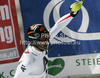 Third placed Mario Matt of Austria reacts in finish of second run of men slalom race of Audi FIS Alpine skiing World cup finals in Schladming, Austria. Men slalom race of Audi FIS Alpine skiing World cup finals was held in Schladming, Austria, on Sunday, 18th of March 2012.
