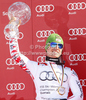 Overall FIS alpine skiing World cup winner Marcel Hirscher of Austria celebrates his trophy after last race of Audi FIS Alpine skiing World cup finals in Schladming, Austria. Last men race of Audi FIS Alpine skiing World cup finals was held in Schladming, Austria, on Sunday, 18th of March 2012.
