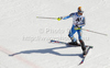 Winner and overall slalom World cup winner Andre Myhrer of Sweden reacts in finish of second run of men slalom race of Audi FIS Alpine skiing World cup finals in Schladming, Austria. Men slalom race of Audi FIS Alpine skiing World cup finals was held in Schladming, Austria, on Sunday, 18th of March 2012.
