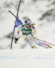 Lindsey Vonn of USA skiing in first run of women giant slalom race of Audi FIS Alpine skiing World cup 2012-2013 in Soelden, Austria. First women giant slalom race of Audi FIS Alpine skiing World cup was held on Rettenbach glacier above Soelden, Austria, on Saturday, 27th of October 2012.
