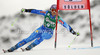 Tina Maze of Slovenia skiing in first run of women giant slalom race of Audi FIS Alpine skiing World cup 2012-2013 in Soelden, Austria. First women giant slalom race of Audi FIS Alpine skiing World cup was held on Rettenbach glacier above Soelden, Austria, on Saturday, 27th of October 2012.
