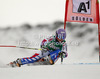 Tessa Worley of France skiing in first run of women giant slalom race of Audi FIS Alpine skiing World cup 2012-2013 in Soelden, Austria. First women giant slalom race of Audi FIS Alpine skiing World cup was held on Rettenbach glacier above Soelden, Austria, on Saturday, 27th of October 2012.
