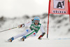 Federica Brignone of Italy skiing in first run of women giant slalom race of Audi FIS Alpine skiing World cup 2012-2013 in Soelden, Austria. First women giant slalom race of Audi FIS Alpine skiing World cup was held on Rettenbach glacier above Soelden, Austria, on Saturday, 27th of October 2012.
