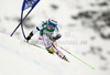 Eva-Maria Brem of Austria skiing in first run of women giant slalom race of Audi FIS Alpine skiing World cup 2012-2013 in Soelden, Austria. First women giant slalom race of Audi FIS Alpine skiing World cup was held on Rettenbach glacier above Soelden, Austria, on Saturday, 27th of October 2012.
