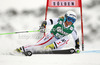 Eva-Maria Brem of Austria skiing in first run of women giant slalom race of Audi FIS Alpine skiing World cup 2012-2013 in Soelden, Austria. First women giant slalom race of Audi FIS Alpine skiing World cup was held on Rettenbach glacier above Soelden, Austria, on Saturday, 27th of October 2012.
