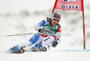 Dominique Gisin of Switzerland skiing in first run of women giant slalom race of Audi FIS Alpine skiing World cup 2012-2013 in Soelden, Austria. First women giant slalom race of Audi FIS Alpine skiing World cup was held on Rettenbach glacier above Soelden, Austria, on Saturday, 27th of October 2012.
