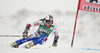Coralie Frasse Sombet of France skiing in first run of women giant slalom race of Audi FIS Alpine skiing World cup 2012-2013 in Soelden, Austria. First women giant slalom race of Audi FIS Alpine skiing World cup was held on Rettenbach glacier above Soelden, Austria, on Saturday, 27th of October 2012.
