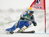 Magdalena Fjaellstroem of Sweden skiing in first run of women giant slalom race of Audi FIS Alpine skiing World cup 2012-2013 in Soelden, Austria. First women giant slalom race of Audi FIS Alpine skiing World cup was held on Rettenbach glacier above Soelden, Austria, on Saturday, 27th of October 2012.
