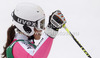 Susanne Weinbuchner of Germany reacts in finish of second run of women giant slalom race of Audi FIS Alpine skiing World cup 2012-2013 in Soelden, Austria. First women giant slalom race of Audi FIS Alpine skiing World cup was held on Rettenbach glacier above Soelden, Austria, on Saturday, 27th of October 2012.
