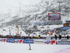 Taina Barioz of France reacts in finish of second run of women giant slalom race of Audi FIS Alpine skiing World cup 2012-2013 in Soelden, Austria. First women giant slalom race of Audi FIS Alpine skiing World cup was held on Rettenbach glacier above Soelden, Austria, on Saturday, 27th of October 2012.
