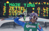 Winner Tina Maze of Slovenia reacts in finish of second run of women giant slalom race of Audi FIS Alpine skiing World cup 2012-2013 in Soelden, Austria. First women giant slalom race of Audi FIS Alpine skiing World cup was held on Rettenbach glacier above Soelden, Austria, on Saturday, 27th of October 2012.

