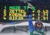 Winner Tina Maze of Slovenia reacts in finish of second run of women giant slalom race of Audi FIS Alpine skiing World cup 2012-2013 in Soelden, Austria. First women giant slalom race of Audi FIS Alpine skiing World cup was held on Rettenbach glacier above Soelden, Austria, on Saturday, 27th of October 2012.

