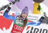 Winner Tina Maze of Slovenia celebrates her medal won in women giant slalom race of Audi FIS Alpine skiing World cup 2012-2013 in Soelden, Austria. First women giant slalom race of Audi FIS Alpine skiing World cup was held on Rettenbach glacier above Soelden, Austria, on Saturday, 27th of October 2012.
