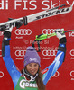 Winner Tina Maze of Slovenia celebrates her medal won in women giant slalom race of Audi FIS Alpine skiing World cup 2012-2013 in Soelden, Austria. First women giant slalom race of Audi FIS Alpine skiing World cup was held on Rettenbach glacier above Soelden, Austria, on Saturday, 27th of October 2012.
