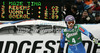 Tina Maze of Slovenia rects in finish of first run of women giant slalom race of Audi FIS Alpine skiing World cup 2012-2013 in Soelden, Austria. First women giant slalom race of Audi FIS Alpine skiing World cup was held on Rettenbach glacier above Soelden, Austria, on Saturday, 27th of October 2012.

