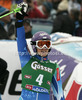 Tina Maze of Slovenia rects in finish of first run of women giant slalom race of Audi FIS Alpine skiing World cup 2012-2013 in Soelden, Austria. First women giant slalom race of Audi FIS Alpine skiing World cup was held on Rettenbach glacier above Soelden, Austria, on Saturday, 27th of October 2012.
