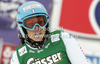 Federica Brignone of Italy reacts in finish of first run of women giant slalom race of Audi FIS Alpine skiing World cup 2012-2013 in Soelden, Austria. First women giant slalom race of Audi FIS Alpine skiing World cup was held on Rettenbach glacier above Soelden, Austria, on Saturday, 27th of October 2012.
