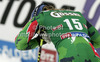 Tanja Poutiainen of Finland rects in finish of first run of women giant slalom race of Audi FIS Alpine skiing World cup 2012-2013 in Soelden, Austria. First women giant slalom race of Audi FIS Alpine skiing World cup was held on Rettenbach glacier above Soelden, Austria, on Saturday, 27th of October 2012.
