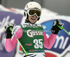 Simona Hoesl of Germany rects in finish of first run of women giant slalom race of Audi FIS Alpine skiing World cup 2012-2013 in Soelden, Austria. First women giant slalom race of Audi FIS Alpine skiing World cup was held on Rettenbach glacier above Soelden, Austria, on Saturday, 27th of October 2012.
