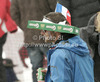 French fan in finish of second run of women giant slalom race of Audi FIS Alpine skiing World cup 2012-2013 in Soelden, Austria. First women giant slalom race of Audi FIS Alpine skiing World cup was held on Rettenbach glacier above Soelden, Austria, on Saturday, 27th of October 2012.
