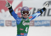 Tina Maze of Slovenia reacts in finish of second run of women giant slalom race of Audi FIS Alpine skiing World cup 2012-2013 in Soelden, Austria. First women giant slalom race of Audi FIS Alpine skiing World cup was held on Rettenbach glacier above Soelden, Austria, on Saturday, 27th of October 2012.
