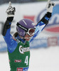 Tina Maze of Slovenia reacts in finish of second run of women giant slalom race of Audi FIS Alpine skiing World cup 2012-2013 in Soelden, Austria. First women giant slalom race of Audi FIS Alpine skiing World cup was held on Rettenbach glacier above Soelden, Austria, on Saturday, 27th of October 2012.
