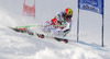 Marcel Hirscher of Austria skiing in first run of men giant slalom race of Audi FIS Alpine skiing World cup 2012-2013 in Soelden, Austria. First men giant slalom race of Audi FIS Alpine skiing World cup was held on Rettenbach glacier above Soelden, Austria, on Sunday, 28th of October 2012.
