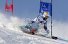 Matts Olsson of Sweden skiing in first run of men giant slalom race of Audi FIS Alpine skiing World cup 2012-2013 in Soelden, Austria. First men giant slalom race of Audi FIS Alpine skiing World cup was held on Rettenbach glacier above Soelden, Austria, on Sunday, 28th of October 2012.
