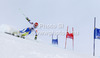 Janez Jazbec of Slovenia skiing in first run of men giant slalom race of Audi FIS Alpine skiing World cup 2012-2013 in Soelden, Austria. First men giant slalom race of Audi FIS Alpine skiing World cup was held on Rettenbach glacier above Soelden, Austria, on Sunday, 28th of October 2012.
