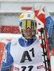 Matts Olsson of Sweden reacts in finish of second run of men giant slalom race of Audi FIS Alpine skiing World cup 2012-2013 in Soelden, Austria. First men giant slalom race of Audi FIS Alpine skiing World cup was held on Rettenbach glacier above Soelden, Austria, on Sunday, 28th of October 2012.
