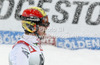 Third placed Marcel Hirscher of Austria reacts in finish of second run of men giant slalom race of Audi FIS Alpine skiing World cup 2012-2013 in Soelden, Austria. First men giant slalom race of Audi FIS Alpine skiing World cup was held on Rettenbach glacier above Soelden, Austria, on Sunday, 28th of October 2012.

