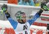 Winner Ted Ligety of USA reacts in finish of second run of men giant slalom race of Audi FIS Alpine skiing World cup 2012-2013 in Soelden, Austria. First men giant slalom race of Audi FIS Alpine skiing World cup was held on Rettenbach glacier above Soelden, Austria, on Sunday, 28th of October 2012.
