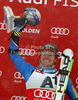Winner Ted Ligety of USA celebrates his medal won in men giant slalom race of Audi FIS Alpine skiing World cup 2012-2013 in Soelden, Austria. First men giant slalom race of Audi FIS Alpine skiing World cup was held on Rettenbach glacier above Soelden, Austria, on Sunday, 28th of October 2012.
