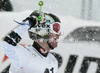 Hannes Reichelt of Austria reacts in finish of first run of men giant slalom race of Audi FIS Alpine skiing World cup 2012-2013 in Soelden, Austria. First men giant slalom race of Audi FIS Alpine skiing World cup was held on Rettenbach glacier above Soelden, Austria, on Sunday, 28th of October 2012.
