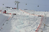 Race course, men giant slalom race of Audi FIS Alpine skiing World cup 2012-2013 in Soelden, Austria. First men giant slalom race of Audi FIS Alpine skiing World cup was held on Rettenbach glacier above Soelden, Austria, on Sunday, 28th of October 2012.
