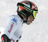 Florian Eisath of Italy reacts in finish of first run of men giant slalom race of Audi FIS Alpine skiing World cup 2012-2013 in Soelden, Austria. First men giant slalom race of Audi FIS Alpine skiing World cup was held on Rettenbach glacier above Soelden, Austria, on Sunday, 28th of October 2012.
