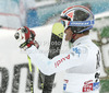 Second placed Manfred Moelgg of Italy reacts in finish of second run of men giant slalom race of Audi FIS Alpine skiing World cup 2012-2013 in Soelden, Austria. First men giant slalom race of Audi FIS Alpine skiing World cup was held on Rettenbach glacier above Soelden, Austria, on Sunday, 28th of October 2012.
