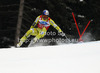 Winner Aksel Lund Svindal of Norway skiing in men super-g race of Audi FIS Alpine skiing World cup 2012-2013 in Val Gardena, Italy. Man super-g race of Audi FIS Alpine skiing World cup was held on Saslong course in Val Gardena, Italy, on Friday, 14th of December 2012.
