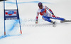 Fifth placed Adrien Theaux of France skiing in men super-g race of Audi FIS Alpine skiing World cup 2012-2013 in Val Gardena, Italy. Man super-g race of Audi FIS Alpine skiing World cup was held on Saslong course in Val Gardena, Italy, on Friday, 14th of December 2012.
