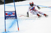 Ninth placed Joachim Puchner of Austria skiing in men super-g race of Audi FIS Alpine skiing World cup 2012-2013 in Val Gardena, Italy. Man super-g race of Audi FIS Alpine skiing World cup was held on Saslong course in Val Gardena, Italy, on Friday, 14th of December 2012.
