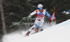 Carlo Janka of Switzerland skiing in men super-g race of Audi FIS Alpine skiing World cup 2012-2013 in Val Gardena, Italy. Man super-g race of Audi FIS Alpine skiing World cup was held on Saslong course in Val Gardena, Italy, on Friday, 14th of December 2012.

