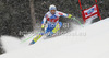 Bostjan Kline of Slovenia skiing in men super-g race of Audi FIS Alpine skiing World cup 2012-2013 in Val Gardena, Italy. Man super-g race of Audi FIS Alpine skiing World cup was held on Saslong course in Val Gardena, Italy, on Friday, 14th of December 2012.
